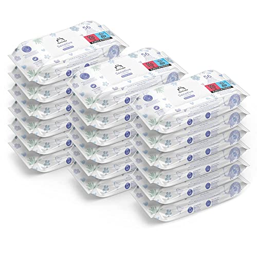AMAZON-MARKE: MAMA BEAR SENSITIVE BABY FEUCHTTÜCHER, UNPARFÜMIERT, 1008 STÜCK (18 PACKUNGEN MIT...